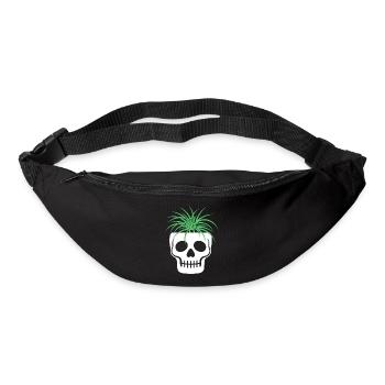 Schädel Totenkopf Botanik Terrarium Pilze Makaber  - Gürteltasche - Schwarz - Vorne