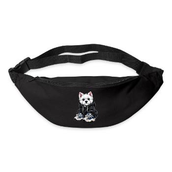 Cool Westie in Oversized Hoodie & Sneaker Design - Bum bag - black - Front