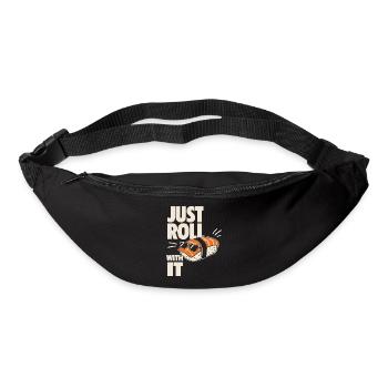 Just Roll With It Sushi Motif - Sac banane - noir - Devant