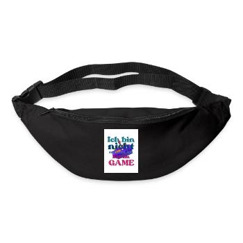 Ich bin im GAME – bunter Spruch - Gürteltasche - Schwarz - Vorne