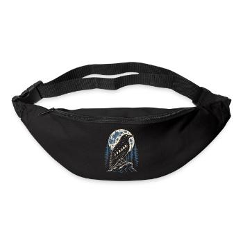Nordischer Rabe mit Mondphasen Symbol - Gürteltasche - Schwarz - Vorne