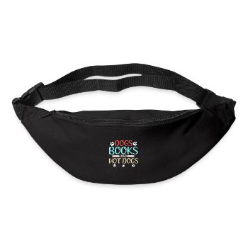 Dog Lover Gift Dogs Livres et Hot-Dogs - Sac banane - noir - Devant