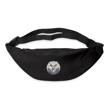 Winter landscape with deer - Bum bag - black - Front