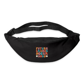 Future Grande Soeur 2023 Drôle naissance bébé - Sac banane - noir - Devant