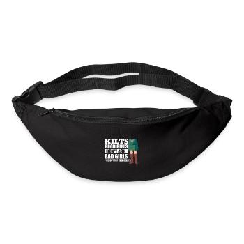 Kilt écossais disant jupe écossaise Écosse - Sac banane - noir - Devant