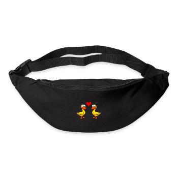 Canard Comic Couple amour - Sac banane - noir - Devant