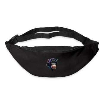 Chimpanzee Monkey Portrait - Bum bag - black - Front
