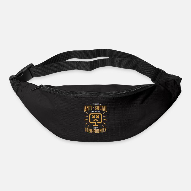 Pas antisocial, juste respectueux du code - Sac banane - noir