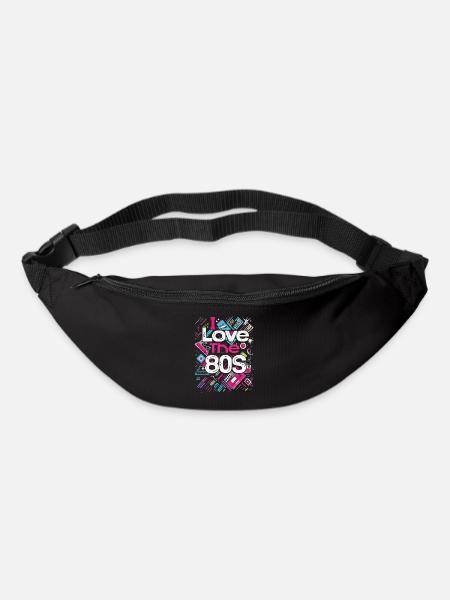 80s 80er Jahre Musik Bunt Party Karneval Kostüm - Gürteltasche - Schwarz