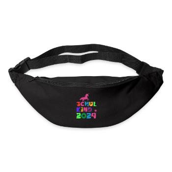 Rosa Einhorn ABC Schulkind 2024 - Gürteltasche - Schwarz - Vorne