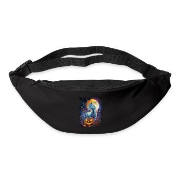 Cadeau d’Halloween Femmes Licorne Hommes Enfants - Sac banane - noir - Devant