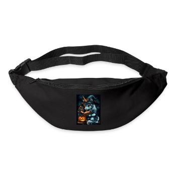 Cadeau d’Halloween Femmes Licorne Hommes Enfants - Sac banane - noir - Devant