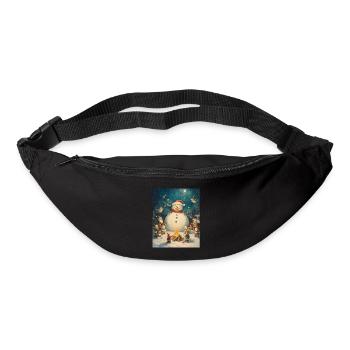 Schneemann Lagerfeuer Weihnachten Frauen Männer - Gürteltasche - Schwarz - Vorne