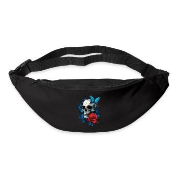 Skull Skull Butterfly Rose Flower - Bum bag - black - Front