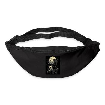 Raven Skull Moon Dark Gothic Black Crow - Bum bag - black - Front