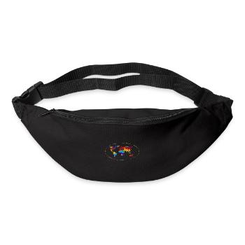 Voyage Globe Cadeau Carte du Monde colorée - Sac banane - noir - Devant