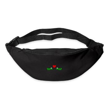 Alligator Comic Animal Couple Amour - Sac banane - noir - Devant