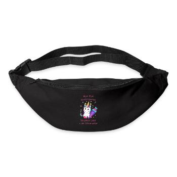 Einhorn Bye Bye Kindergarten Glitzer Schule Rosa - Gürteltasche - Schwarz - Vorne