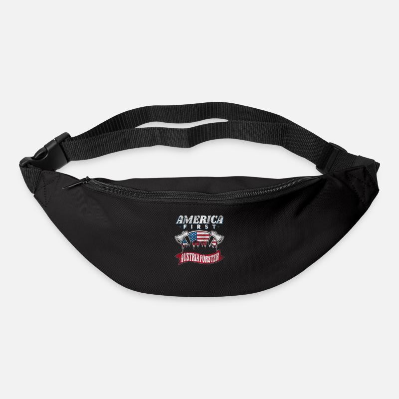 Forêt En Autriche America First Austria Förster - Sac banane - noir