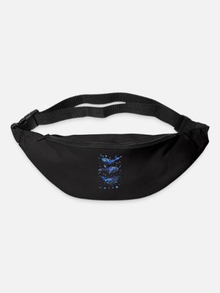 Trois baleines dans la mer sous l & # 39; eau - Sac banane - noir