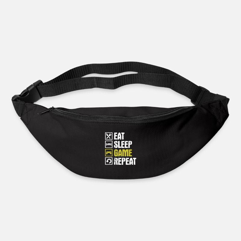 eat sleep game repeat - Gürteltasche - Schwarz