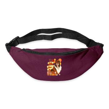 Dog Birthday Gift Longhair Collie - Bum bag - burgundy - Front