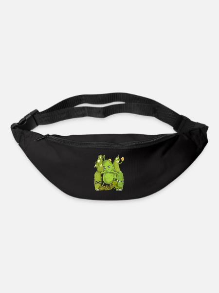 Cadeau végétarien aux légumes Gürkchen Concombre - Sac banane - noir