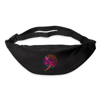 Notes de musique Bass Key Clef d’oiseau - Sac banane - noir - Devant