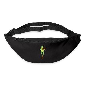 Comic Frog joue du violon - Sac banane - noir - Devant