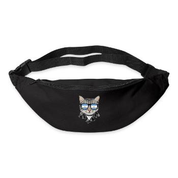 Cat sunglasses with Argentina flag - Bum bag - black - Front