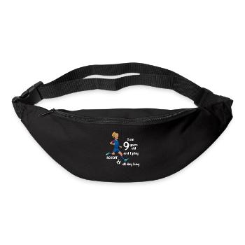 Mädchen schießt den Fußball - Ich bin 9 Jahre - Gürteltasche - Schwarz - Vorne