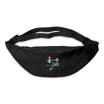 Junge spielt Fußball - Ich bin 9 Jahre - Gürteltasche - Schwarz - Vorne