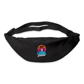Niveau 7 Débloqué 7ème anniversaire Gamer 80s rétro - Sac banane - noir - Devant