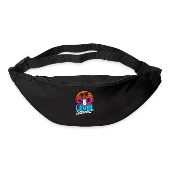 Niveau 6 Débloqué 6ème anniversaire Gamer 80s rétro - Sac banane - noir - Devant