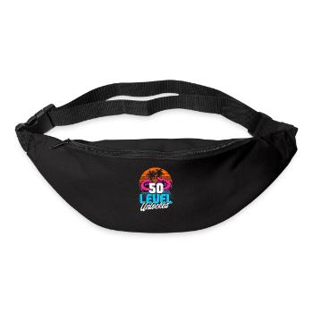 Level 50 Unlocked 50th Birthday Gamer 80s retro - Bum bag - black - Front