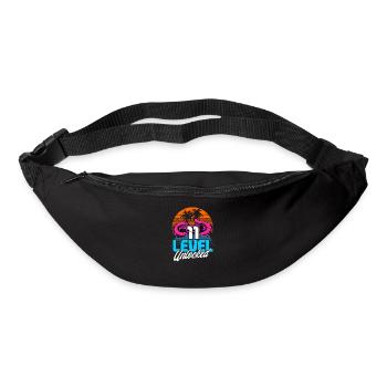 Level 11 Unlocked 11th Birthday Gamer 80s retro - Bum bag - black - Front