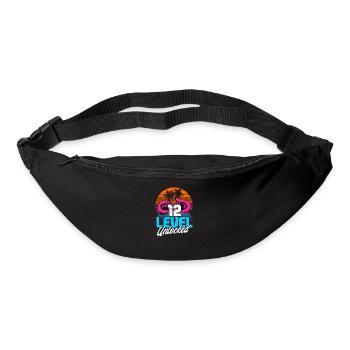 Level 12 Unlocked 12. Geburtstag Gamer 80er retro - Gürteltasche - Schwarz - Vorne