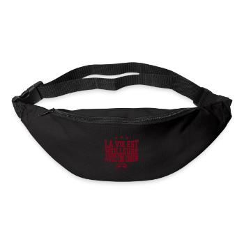La vie est meilleure avec un chien! - Sac banane - noir - Devant