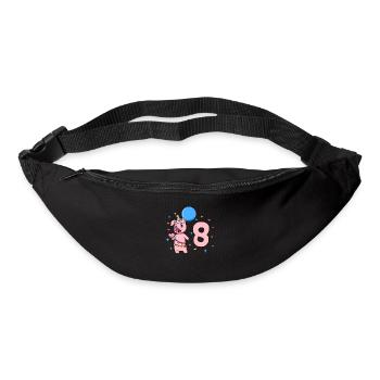 Avec cochon - anniversaire des enfants 8 ans - Sac banane - noir - Devant