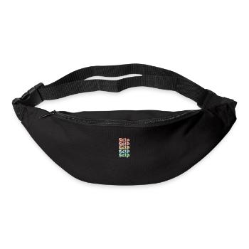 Vintage 70er Hippie Macedonia Stadt - Retro Stip - Gürteltasche - Schwarz - Vorne