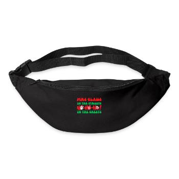 Mme Claus dans les rues Ho Ho Ho Ho Dans les draps, - Sac banane - noir - Devant