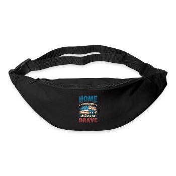 Home Of The Free Because Of The Brave Patriotic. - Gürteltasche - Schwarz - Vorne