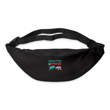 Addicted to Stocks, Bull Bear Stock Market - Bum bag - black - Front