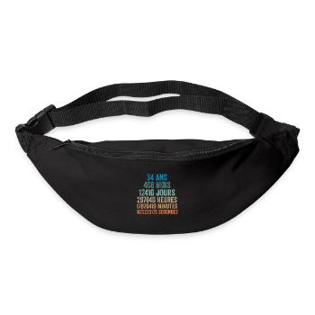 34 Ans Anniversaire - cadeau d'anniversaire - Sac banane - noir - Devant