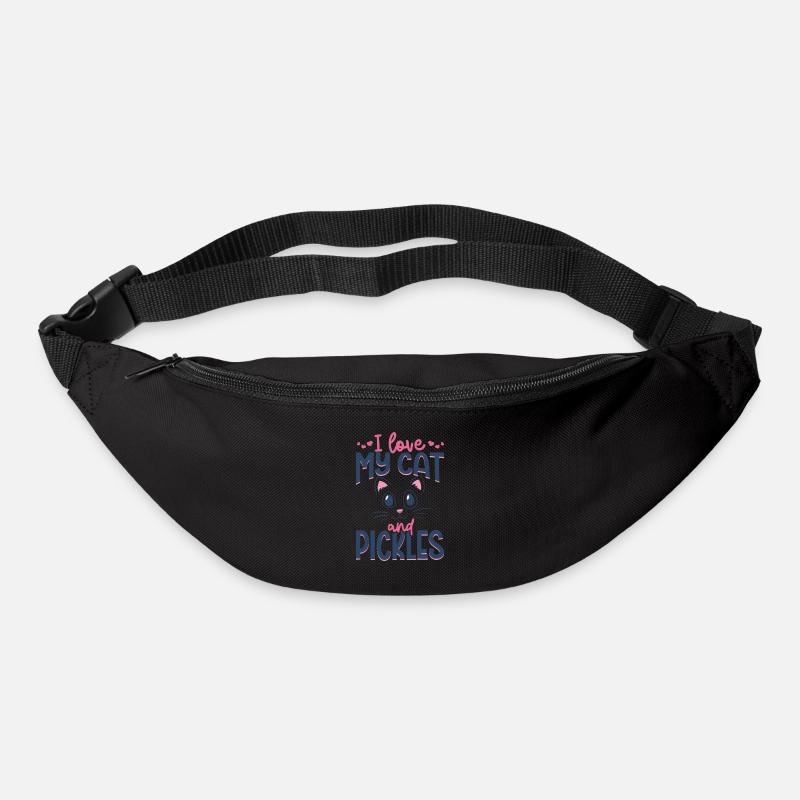 J’aime mon chat et mes cornichons - Concombre - Sac banane - noir
