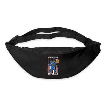 Mädchen Frieden Liebe Softball - Gürteltasche - Schwarz - Vorne
