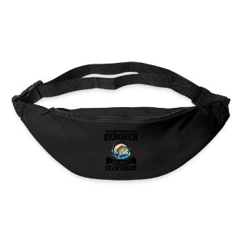 Zum Angeln geboren zum Arbeiten gezwunen Angler - Gürteltasche - Schwarz - Vorne