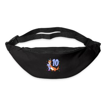Mit Wiesel - Kinder Geburtstag 10 Jahre - Gürteltasche - Schwarz - Vorne