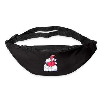 Exotisches Tier Geschenk Wolken Rosa Flamingo - Gürteltasche - Schwarz - Vorne