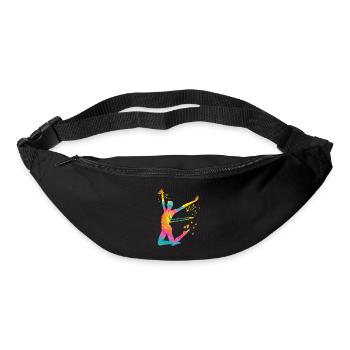 Gymnaste avec gymnastique rythmique au cerceau - Sac banane - noir - Devant